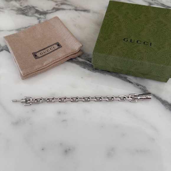 Gucci 773841 Jackie 1961 Chain Bracelet in Silver-toned Brass, Size Small - Picture 11 of 13